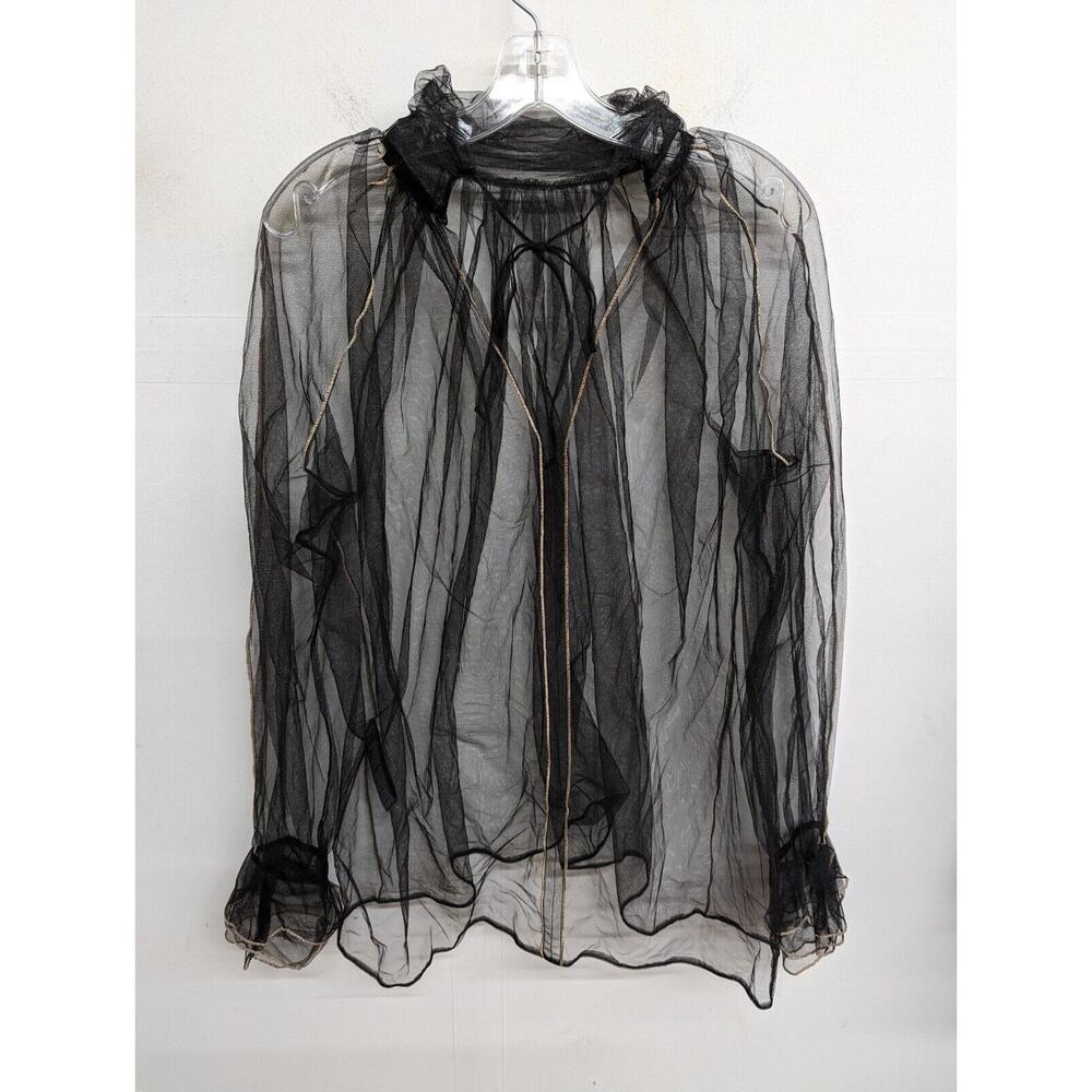 Dorothee Schumacher Women's Blouse Top Transparent Long Sleeve Size 3 US Medium